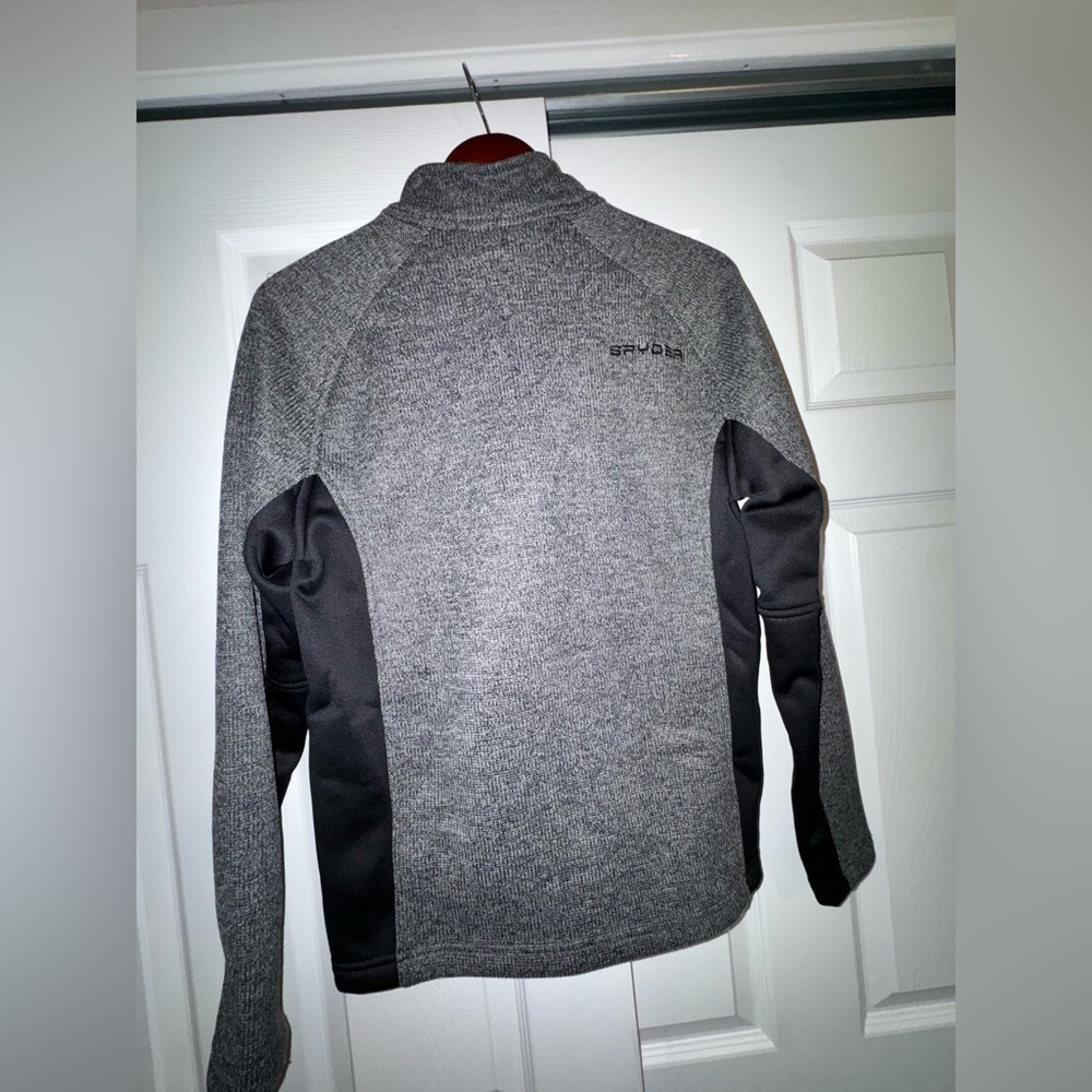 Spyder Men's Charcoal and Black Zip-Up Sweater - Picture 5 of 6